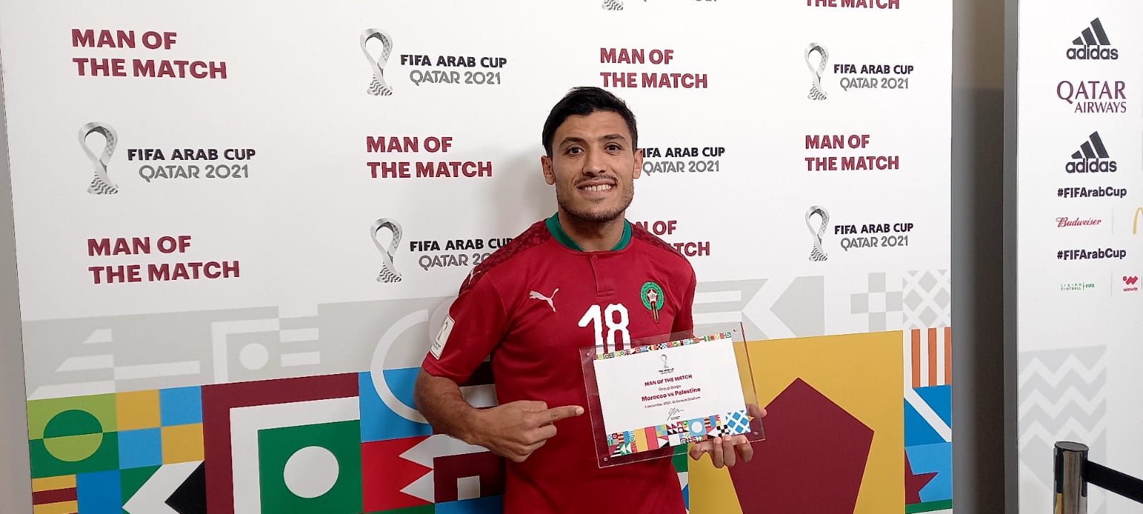 Coupe Arabe de la FIFA Qatar 2021 (Maroc-Palestine): Hafidi l’homme du match