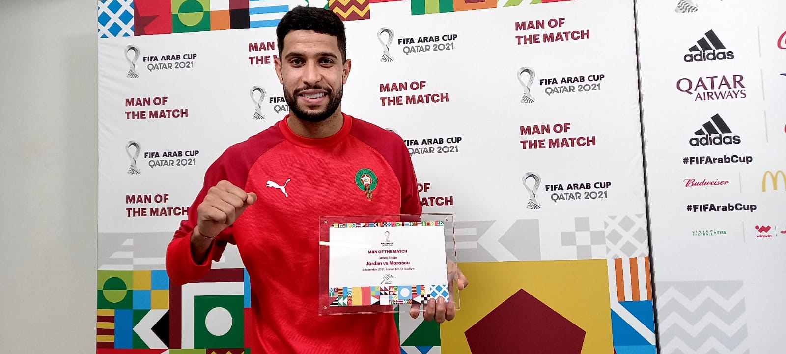 Coupe Arabe de la FIFA Qatar 2021 (Maroc-Palestine): Yahya Jabrane l’Homme du match